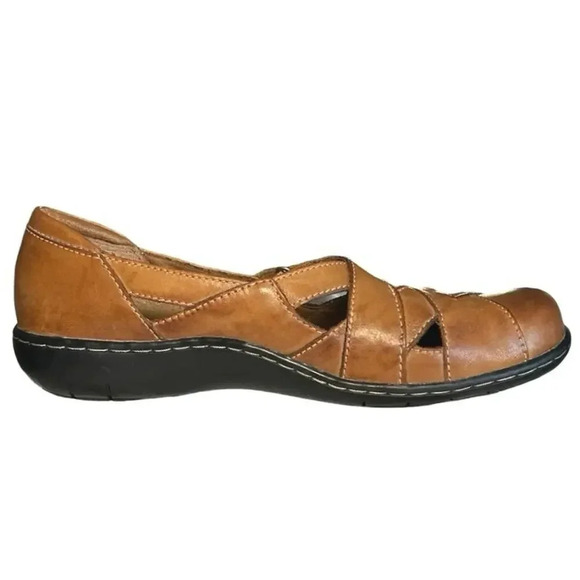 Clark’s Bendables Women’s Ashland Spin Q Leather Shoes Brown Size 8 - Picture 3 of 9